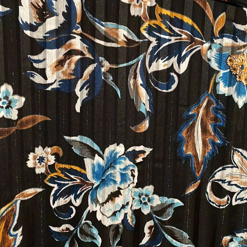 White House Black Market black floral print high low midi dress
